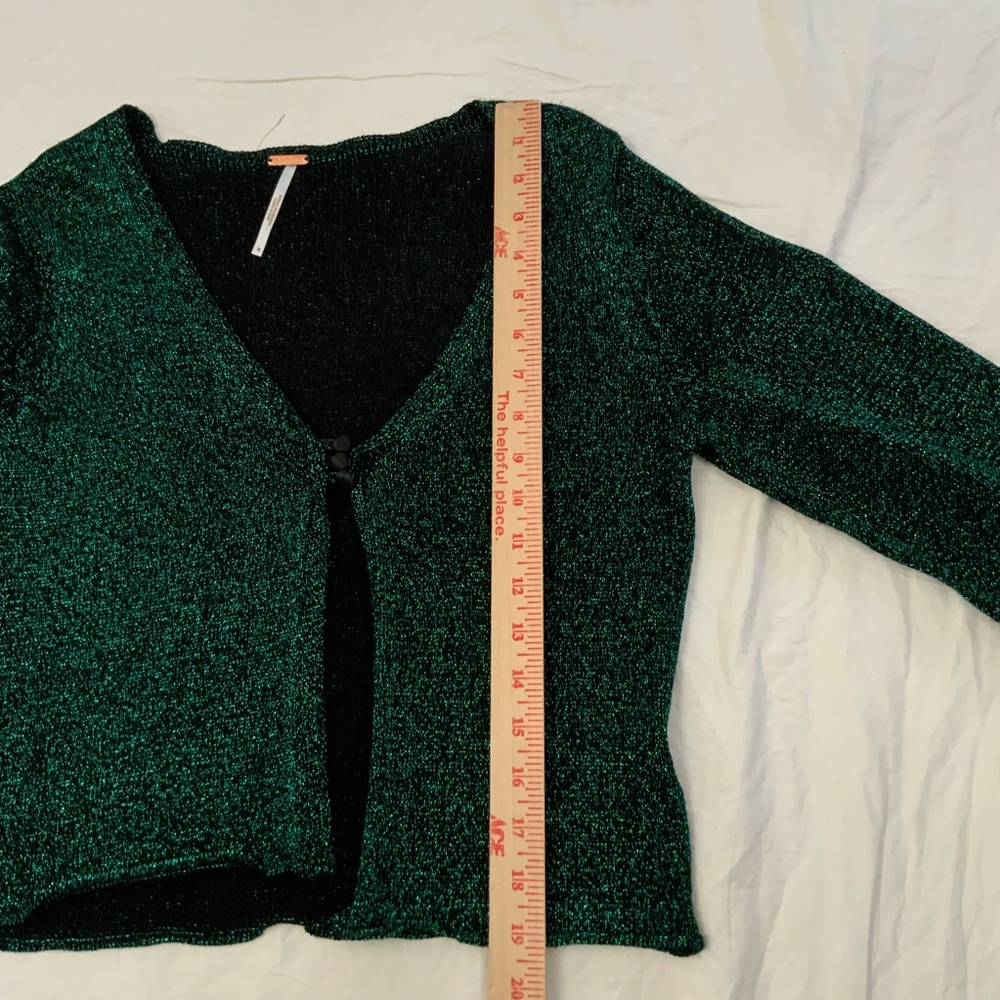 Free People Emerald Green Emmaline Metallic Cardigan Sweater Size Medium
New - Picture 10 of 12